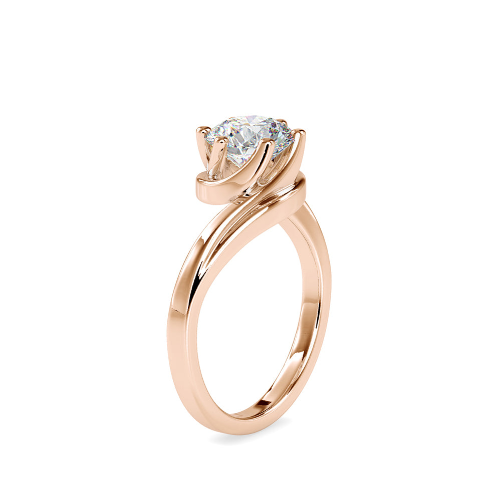 SKU: 0126 (10K) Six-Prong Solitaire Engagment Ring in Rose Gold.