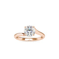 SKU: 0127 (10K) Heart-Setting Solitaire Engagment Ring in Rose Gold.