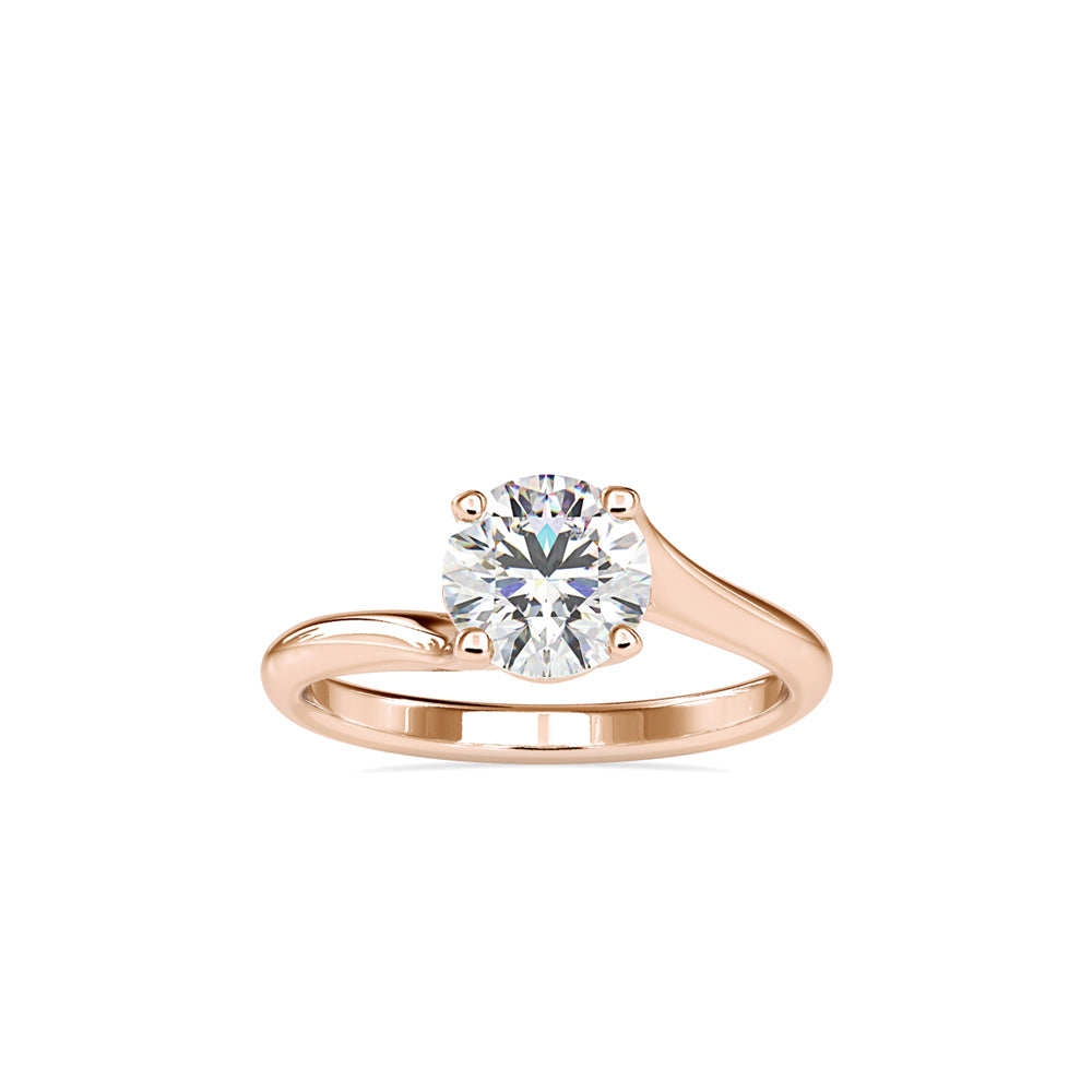 SKU: 0127 (18K) Heart-Setting Solitaire Engagment Ring in Rose Gold.