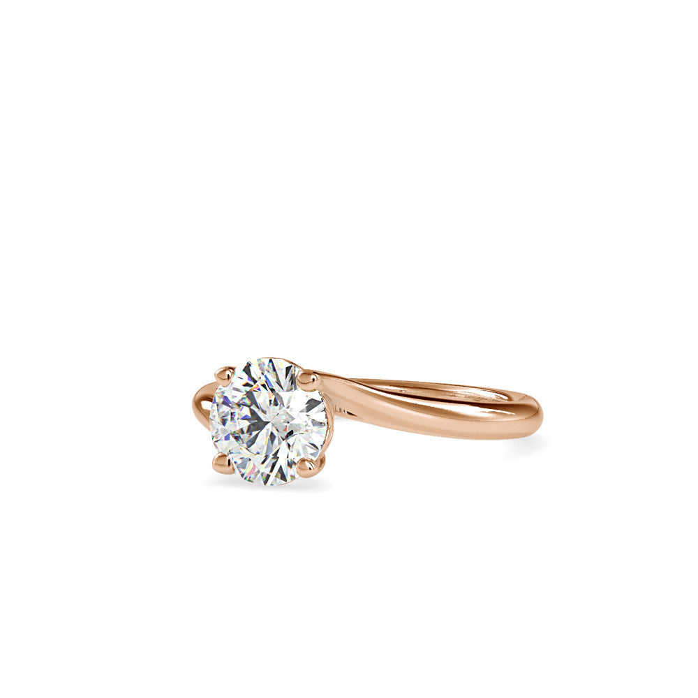 SKU: 0127 (22K) Heart-Setting Solitaire Engagment Ring in Rose Gold.
