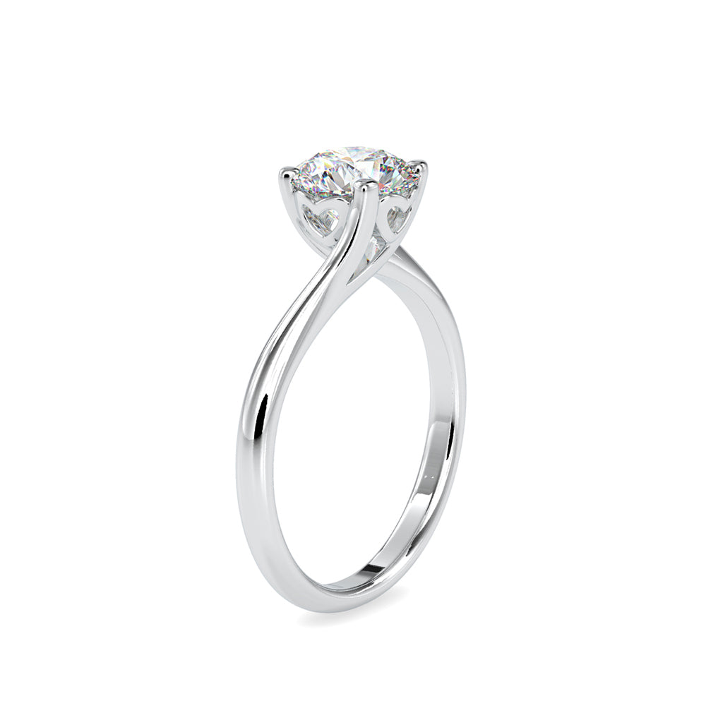SKU: 0127 (18K) Heart-Setting Solitaire Engagment Ring in Rose Gold.
