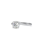 SKU: 0127 (10K) Heart-Setting Solitaire Engagment Ring in Rose Gold.