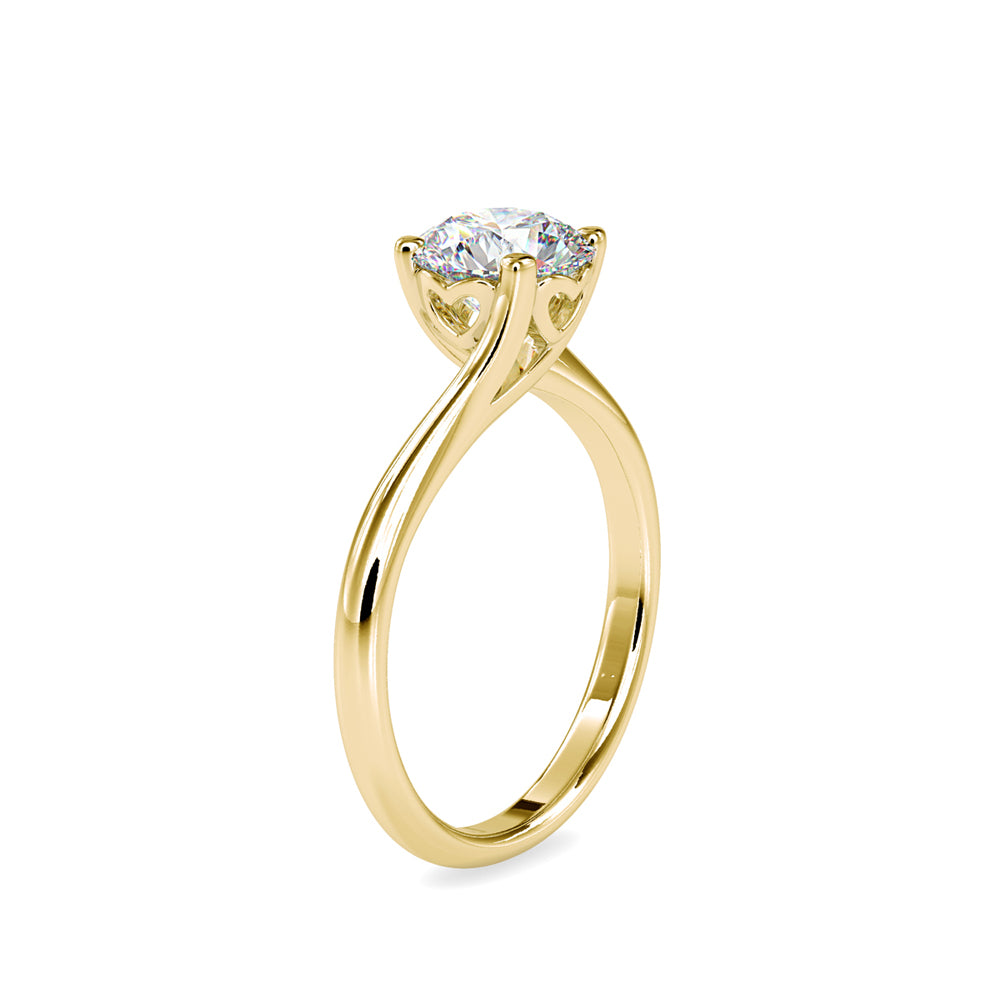 SKU: 0127 (22K) Heart-Setting Solitaire Engagment Ring in Rose Gold.