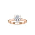 SKU: 0128 (14K) Four-Prong Solitaire Engagment Ring in Rose Gold.