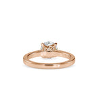 SKU: 0128 (18K) Four-Prong Solitaire Engagment Ring in Rose Gold.