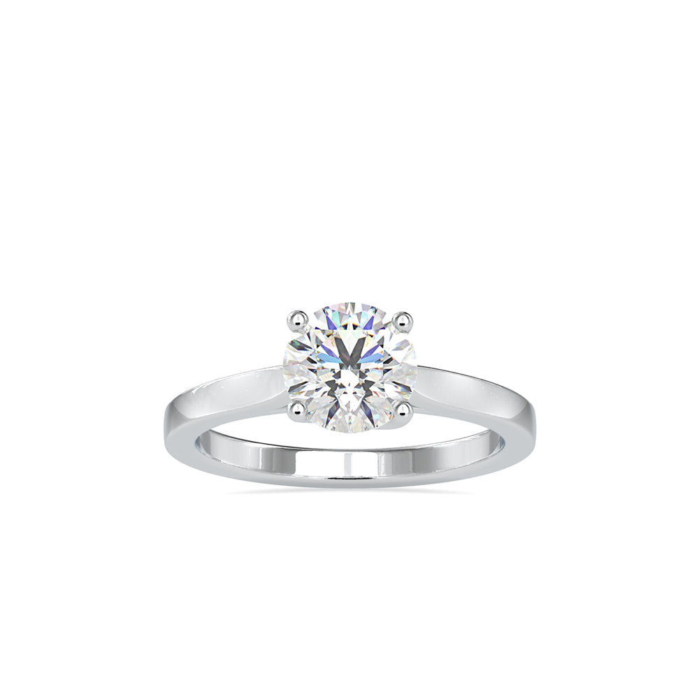 SKU: 0128 (10K) Four-Prong Solitaire Engagment Ring in Rose Gold.