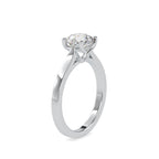SKU: 0128 (10K) Four-Prong Solitaire Engagment Ring in Rose Gold.