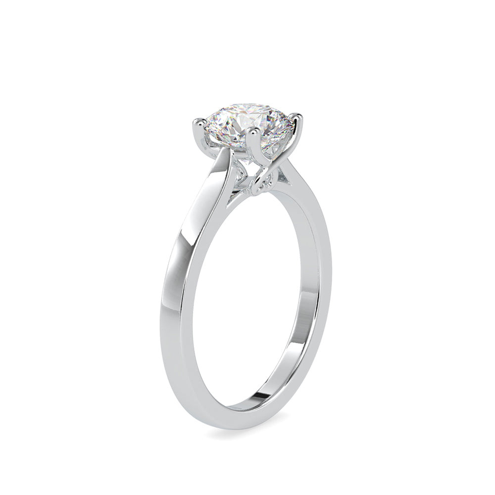 SKU: 0128 (22K) Four-Prong Solitaire Engagment Ring in Rose Gold.