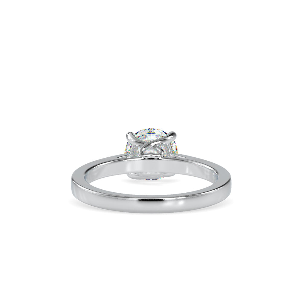 SKU: 0128 (14K) Four-Prong Solitaire Engagment Ring in Rose Gold.