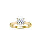 SKU: 0128 (10K) Four-Prong Solitaire Engagment Ring in Rose Gold.