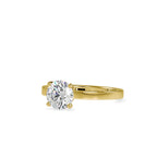 SKU: 0128 (18K) Four-Prong Solitaire Engagment Ring in Rose Gold.