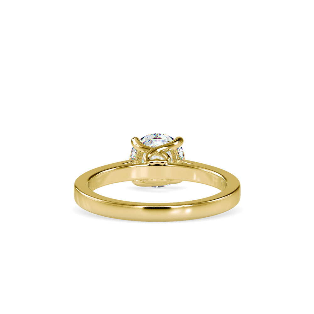 SKU: 0128 (18K) Four-Prong Solitaire Engagment Ring in Rose Gold.