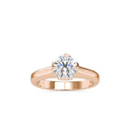 SKU: 0129 (14K) Lotus Flower-setting  Engagment Ring in Rose Gold.
