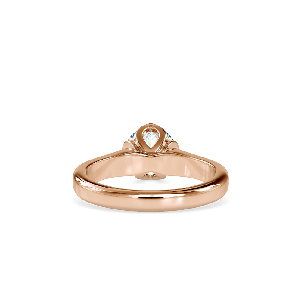SKU: 0129 (22K) Lotus Flower-setting  Engagment Ring in Rose Gold.