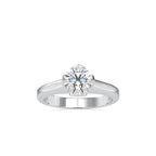 SKU: 0129 (14K) Lotus Flower-setting  Engagment Ring in Rose Gold.