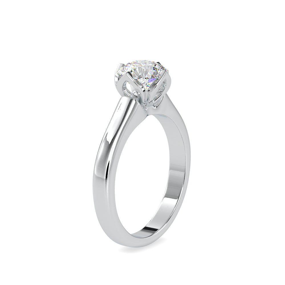 SKU: 0129 (22K) Lotus Flower-setting  Engagment Ring in Rose Gold.