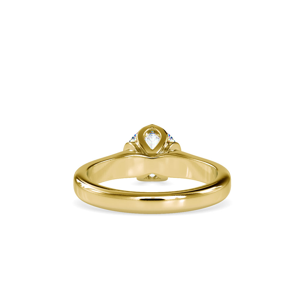 SKU: 0129 (10K) Lotus Flower-setting  Engagment Ring in Rose Gold.