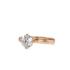 SKU: 0130 (10K) Four-Prong Solitaire Engagment Ring in Rose Gold.