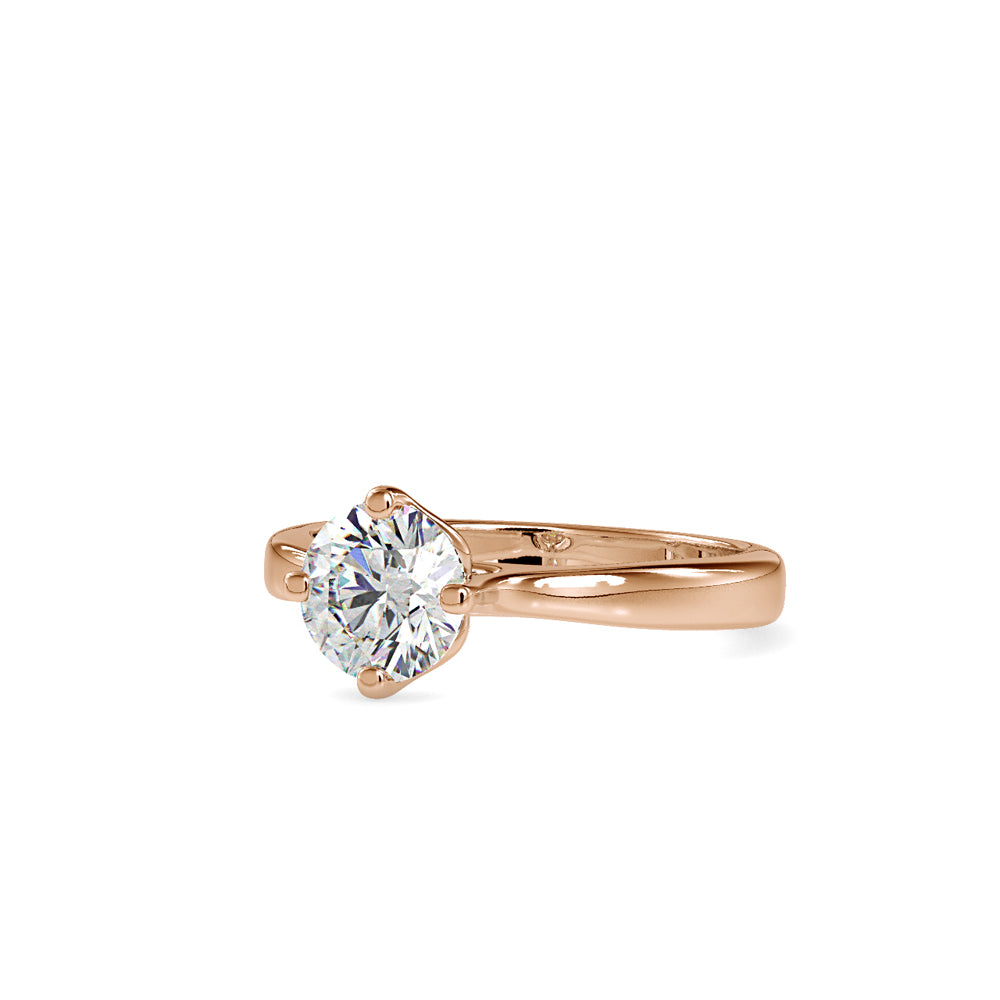 SKU: 0130 (10K) Four-Prong Solitaire Engagment Ring in Rose Gold.