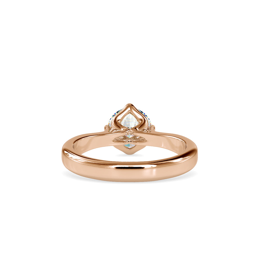 SKU: 0130 (10K) Four-Prong Solitaire Engagment Ring in Rose Gold.