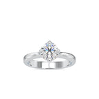 SKU: 0130 (18K) Four-Prong Solitaire Engagment Ring in Rose Gold.