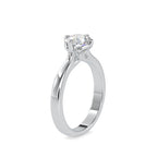 SKU: 0130 (10K) Four-Prong Solitaire Engagment Ring in Rose Gold.