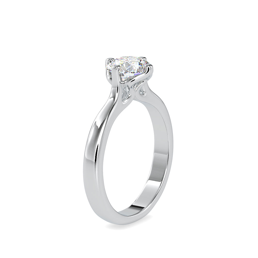 SKU: 0130 (14K) Four-Prong Solitaire Engagment Ring in Rose Gold.