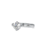 SKU: 0130 (14K) Four-Prong Solitaire Engagment Ring in Rose Gold.