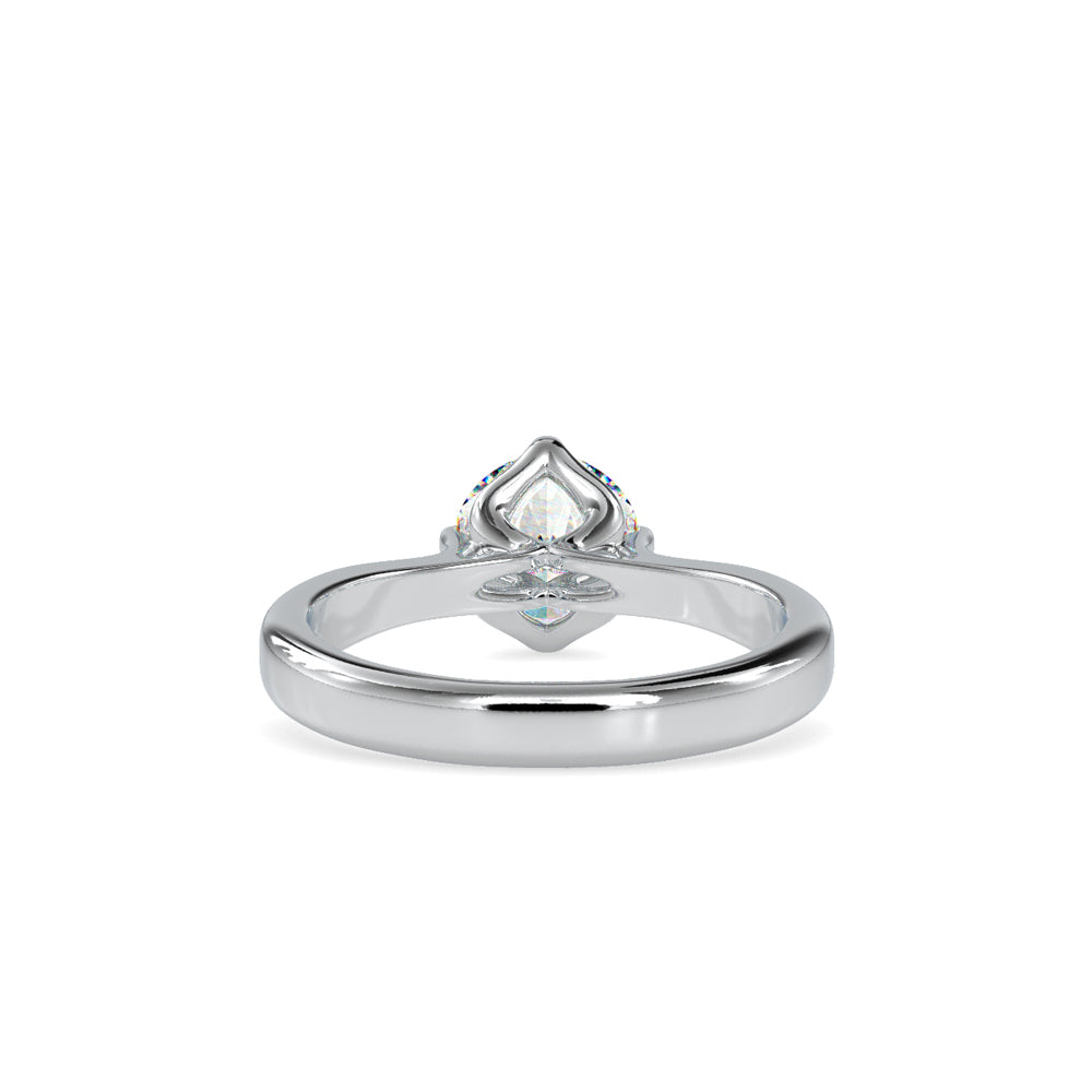 SKU: 0130 (14K) Four-Prong Solitaire Engagment Ring in Rose Gold.
