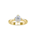 SKU: 0130 (14K) Four-Prong Solitaire Engagment Ring in Rose Gold.