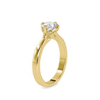 SKU: 0130 (18K) Four-Prong Solitaire Engagment Ring in Rose Gold.