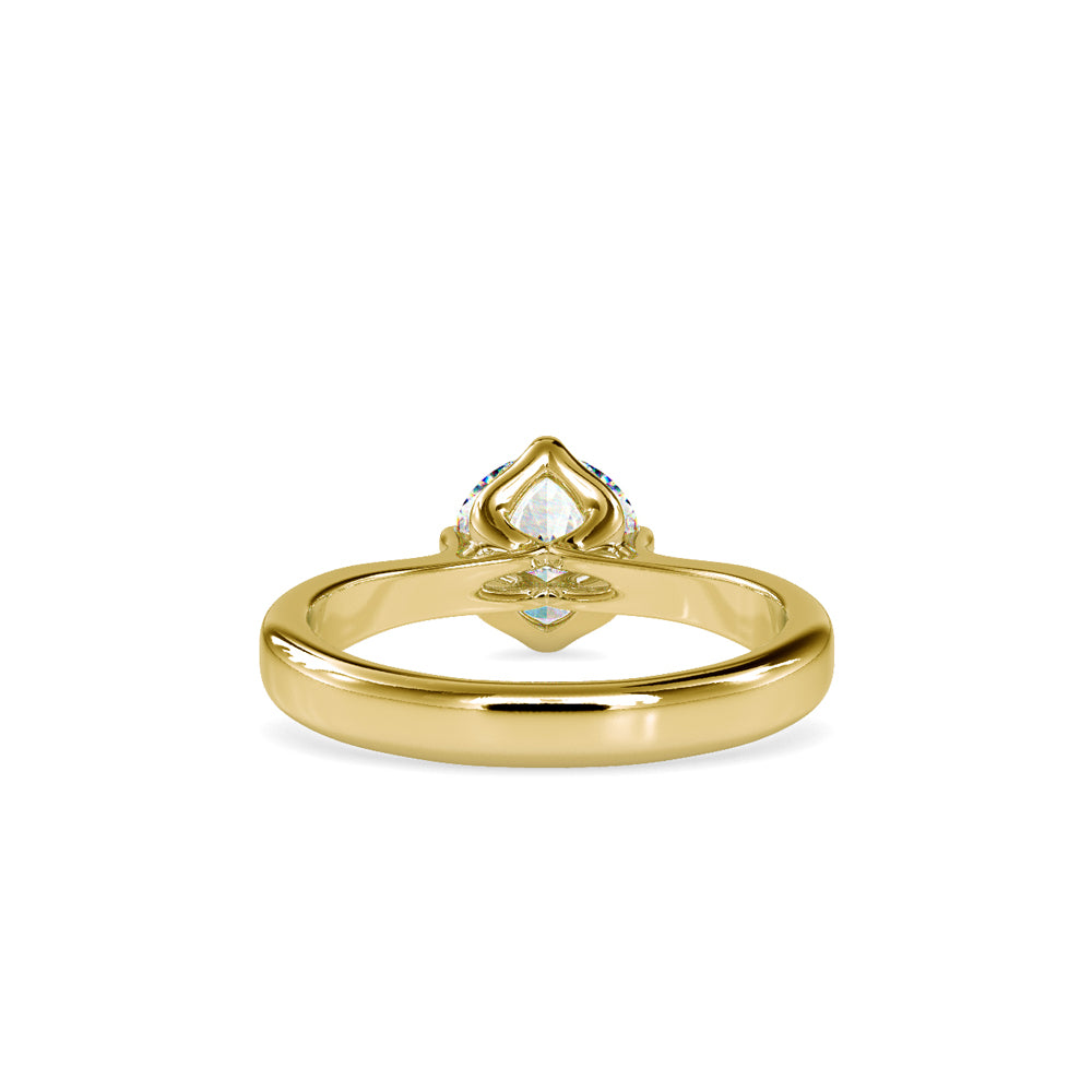 SKU: 0130 (10K) Four-Prong Solitaire Engagment Ring in Rose Gold.