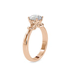 SKU: 0131 (22K) Heart-Setting Knotted Solitaire Engagment Ring in Rose Gold.