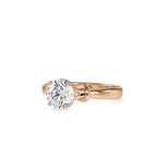 SKU: 0131 (10K) Heart-Setting Knotted Solitaire Engagment Ring in Rose Gold.