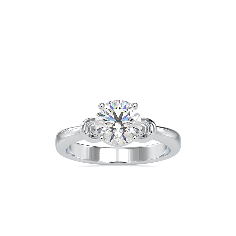SKU: 0131 (14K) Heart-Setting Knotted Solitaire Engagment Ring in Rose Gold.