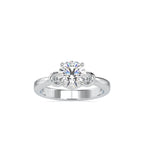 SKU: 0131 (14K) Heart-Setting Knotted Solitaire Engagment Ring in Rose Gold.