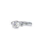 SKU: 0131 (10K) Heart-Setting Knotted Solitaire Engagment Ring in Rose Gold.