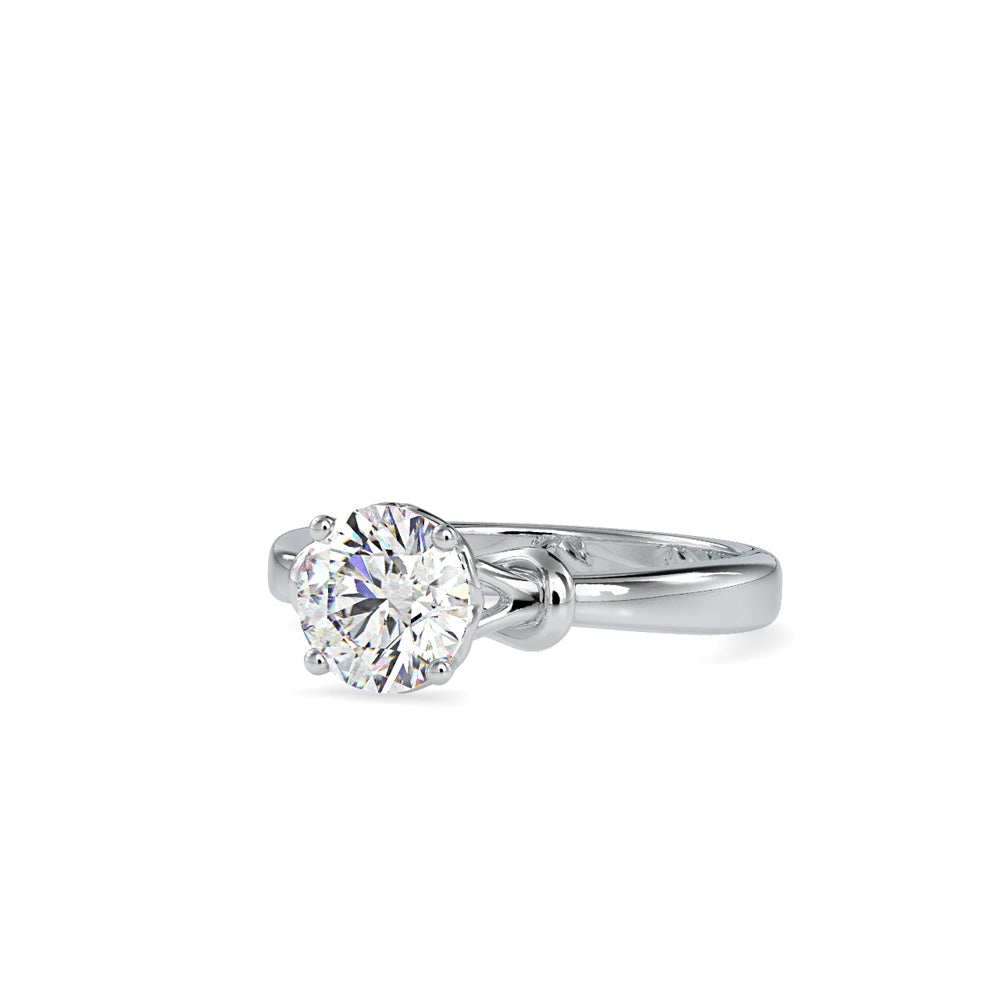 SKU: 0131 (10K) Heart-Setting Knotted Solitaire Engagment Ring in Rose Gold.