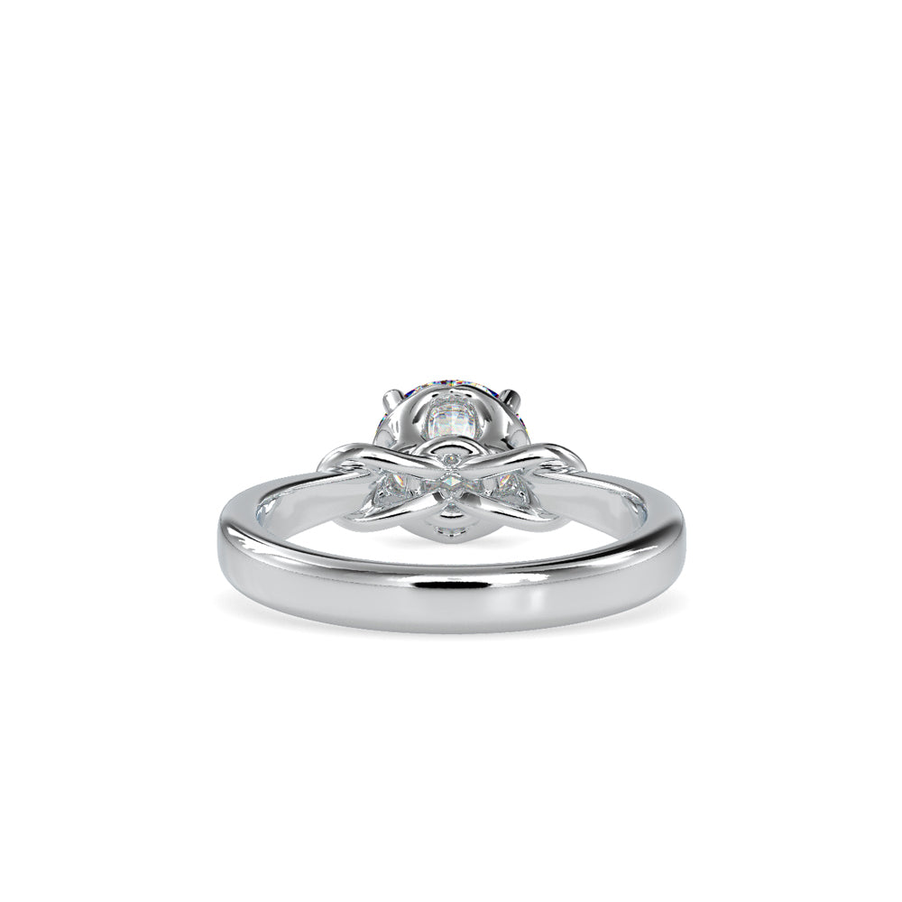 SKU: 0131 (10K) Heart-Setting Knotted Solitaire Engagment Ring in Rose Gold.