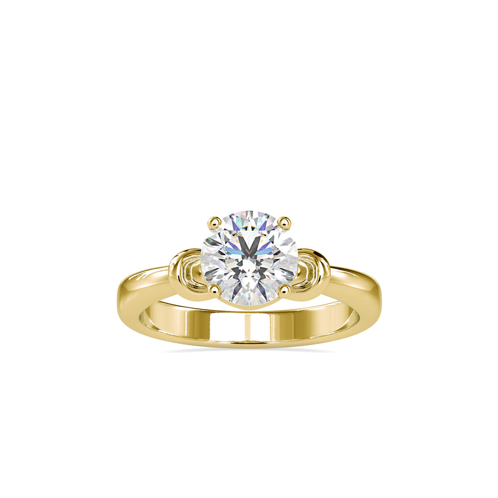 SKU: 0131 (10K) Heart-Setting Knotted Solitaire Engagment Ring in Rose Gold.