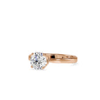 SKU: 0132 (18K) Knotted-Setting Solitaire Engagment Ring in Rose Gold.