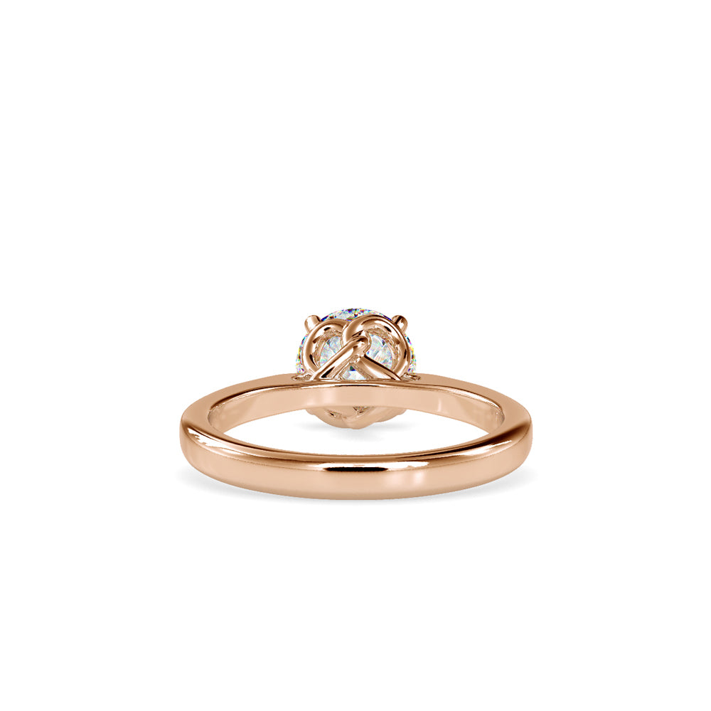 SKU: 0132 (10K) Knotted-Setting Solitaire Engagment Ring in Rose Gold.