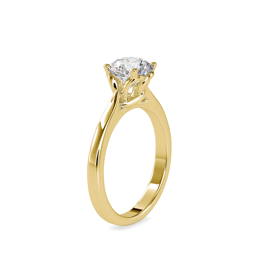 SKU: 0132 (10K) Knotted-Setting Solitaire Engagment Ring in Rose Gold.