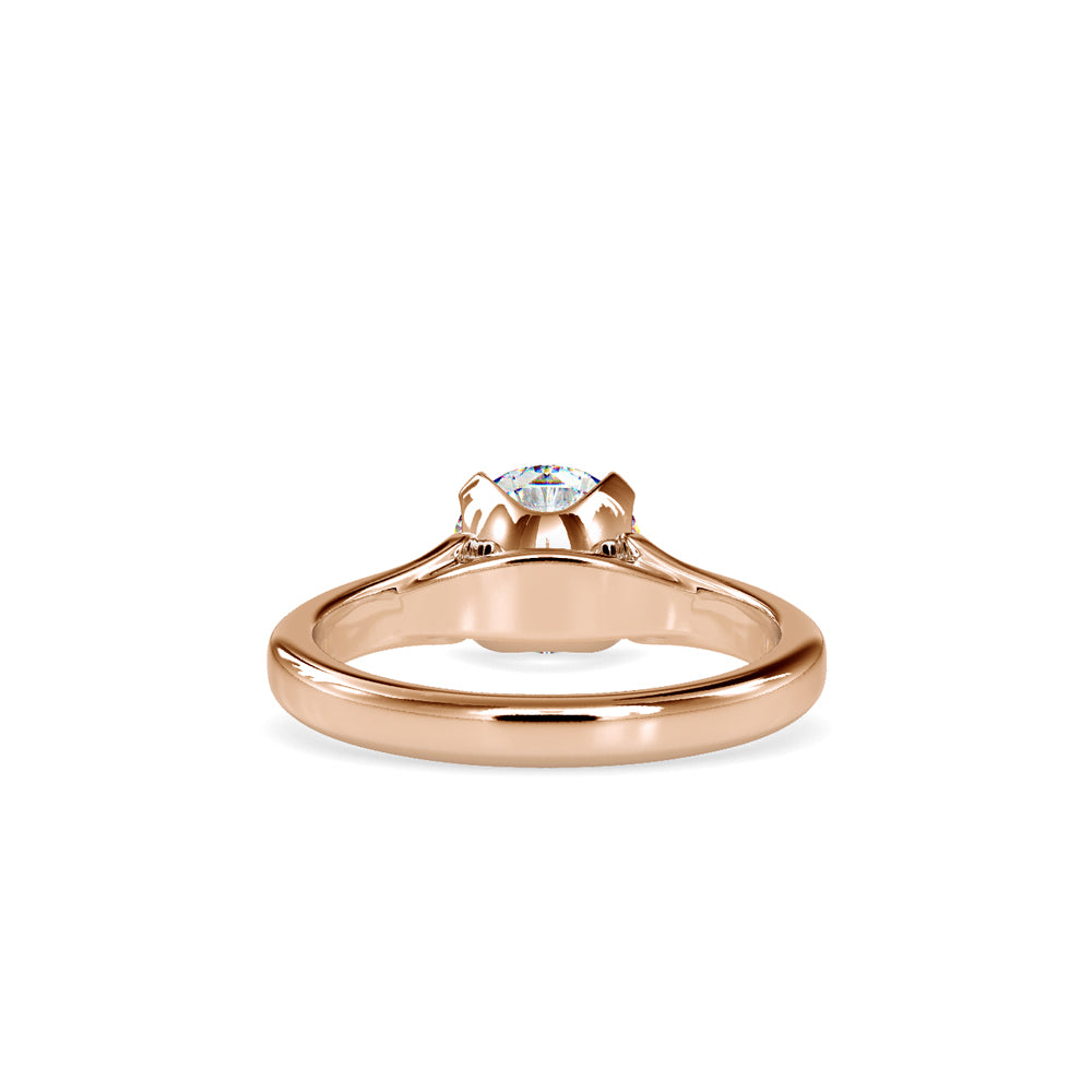 SKU: 0133 (22K) Round Fancy Shank Solitaire Ring in Rose Gold.