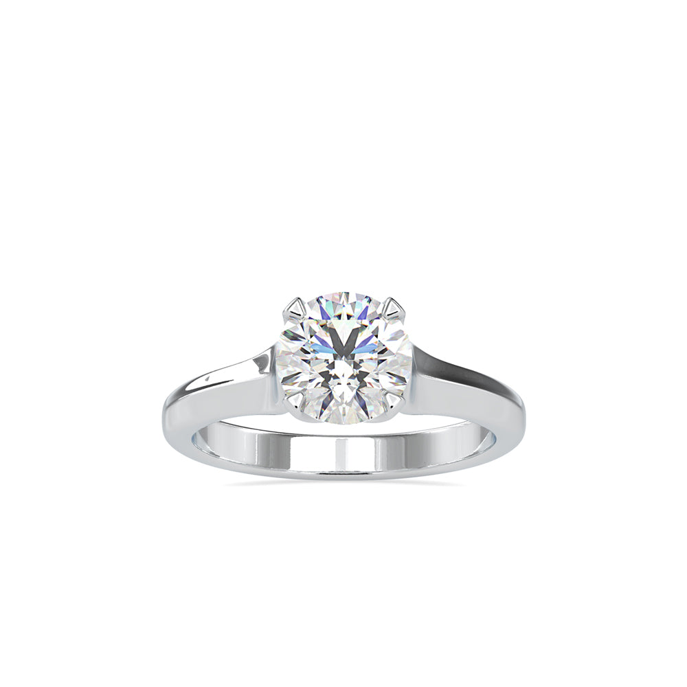 SKU: 0133 (14K) Round Fancy Shank Solitaire Ring in Rose Gold.