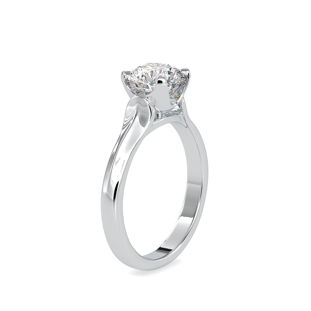 SKU: 0133 (22K) Round Fancy Shank Solitaire Ring in Rose Gold.