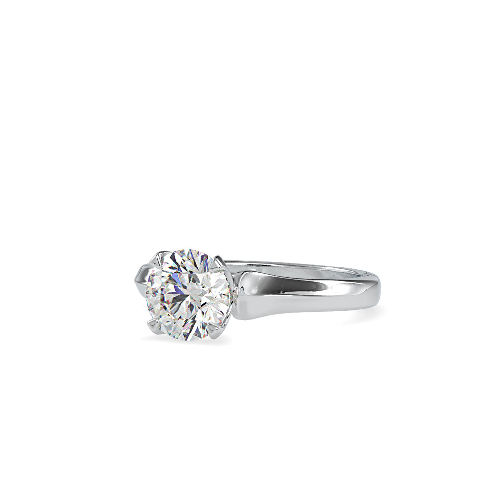 SKU: 0133 (18K) Round Fancy Shank Solitaire Ring in Rose Gold.