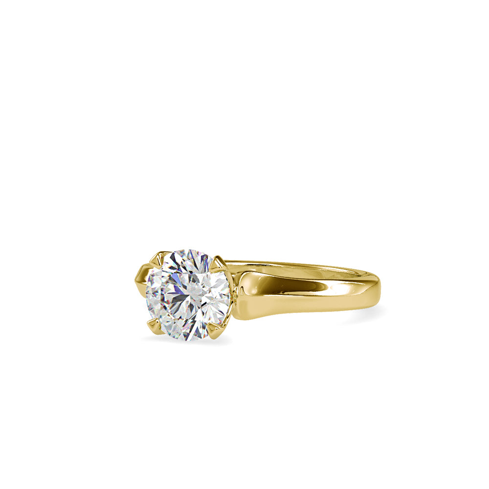 SKU: 0133 (10K) Round Fancy Shank Solitaire Ring in Rose Gold.