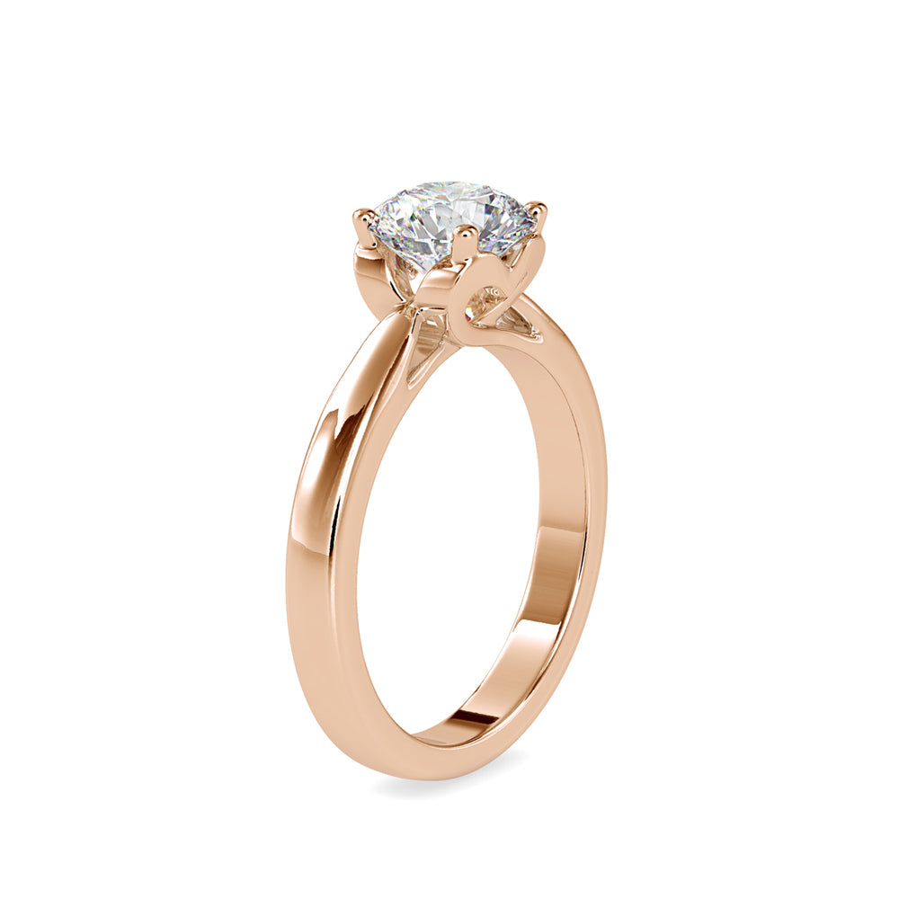 SKU: 0134 (10K) Heart-Setting Solitaire Engagment Ring in Rose Gold.