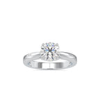 SKU: 0134 (10K) Heart-Setting Solitaire Engagment Ring in Rose Gold.